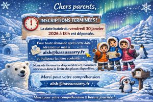Inscriptions terminées, contactez-nous par email