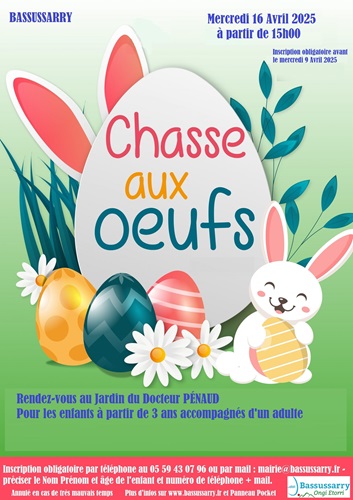 Affiche chasse aux oeufs 16 04 2025